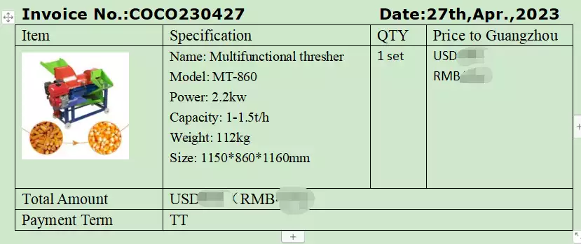 Mt-860 multifunctional thresher machine pi